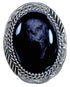 American Indian Onyx Authentic Sterling Silver Ring Size 8-1/4 BX119461